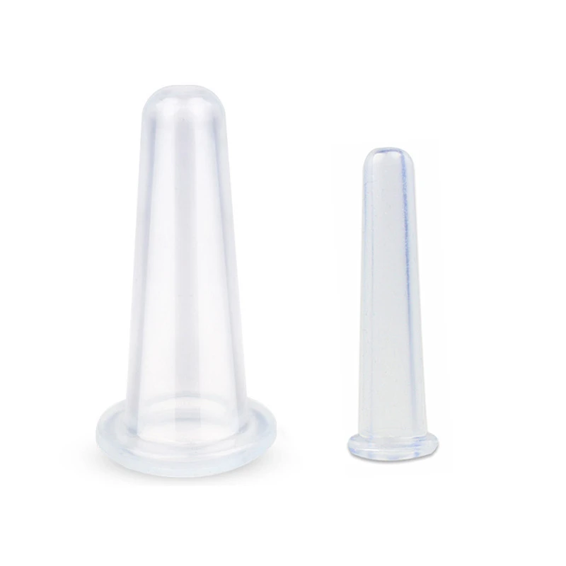 2pcs Silicone Jar Vacuum Cupping Cans for Body Neck Facial Massage Suction Cans Anti Cellulite Cupping Cups Set Health Care Tool