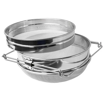 

Honey Strainer Double Sieve Stainless Steel Beekeeping Equipment Filter Reusable Eco-Friendly Resistant Oxidation Tool 06
