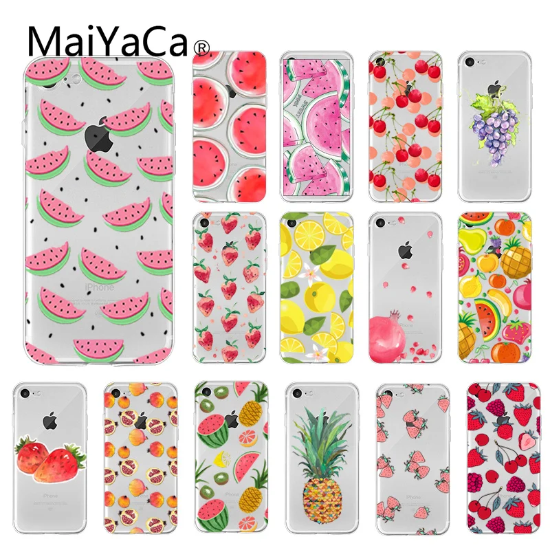 Чехол для телефона MaiYaCa с изображением фруктов клубники арбуза DIY iPhone 11 pro max 5 5Sx 6 7