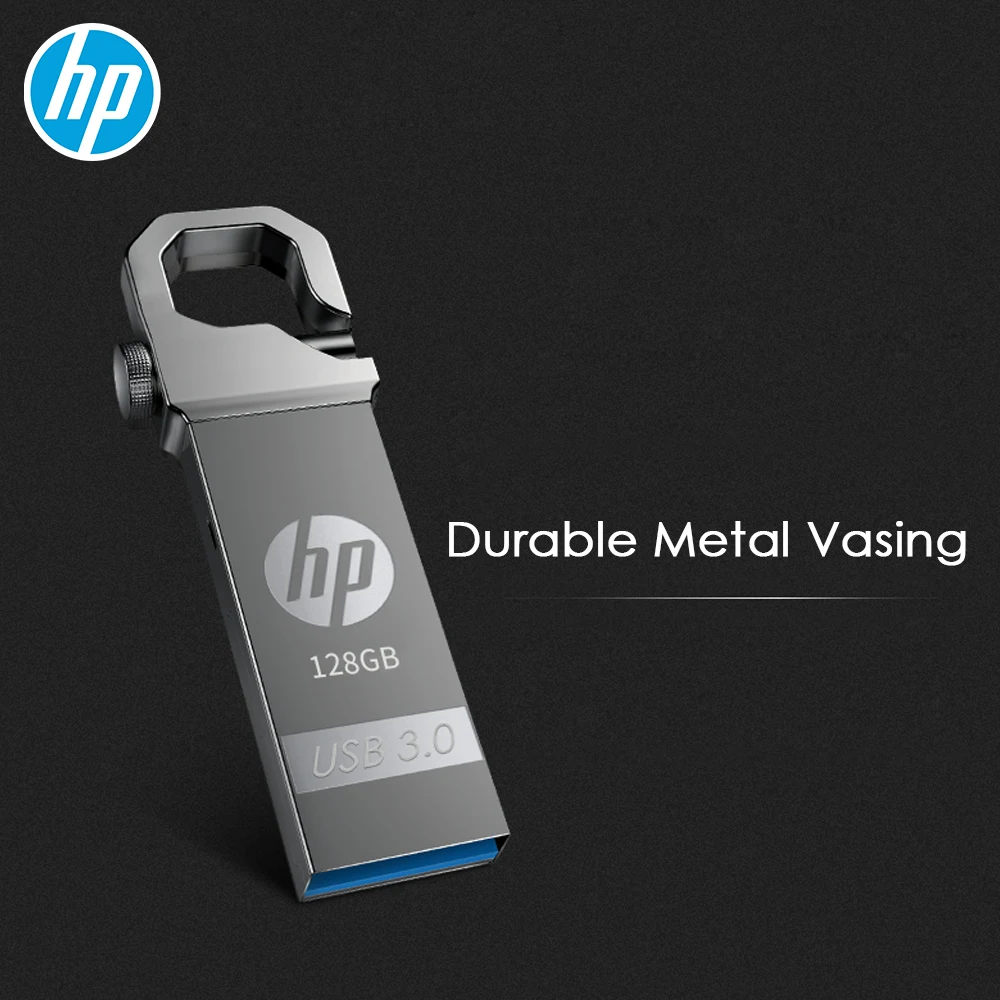 Hp флеш-накопитель USB 3,0 ручка для ключей накопитель 16 Гб оперативной памяти, 32 Гб встроенной памяти, 64 ГБ 128 ГБ металлическая карта pendrive Memory Stick flashdrive u диск на ключах
