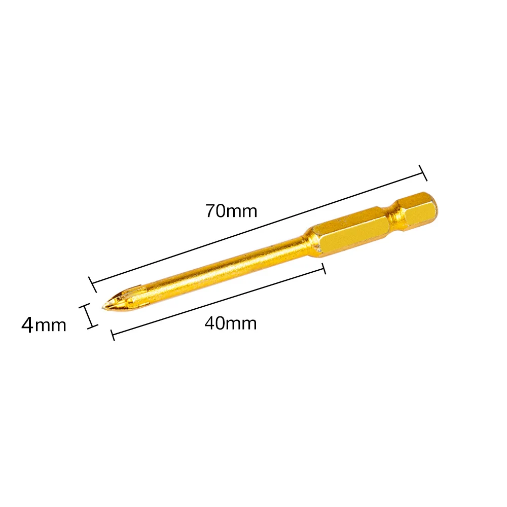 4-12 мм набор сверл из сплава карбида с 4 режущими краями плитка и стекло крест копье головка шестигранный хвостовик сверла - Цвет: 1pc 4mm