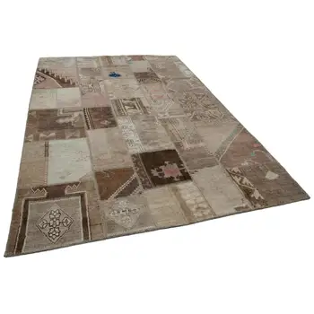 

200x291 Cm Beige Handmade Patchwork Rug-7x10 Ft