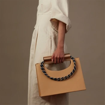 

New 2020 European and American style rope single shoulder armpit bag large capacity Tote three dimensional metal women handbag