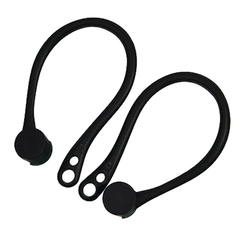 1 пара новых мягких силиконовых Противоскользящих ремешков держатель Bluetooth вкладыши наушников Беспроводные ушные крючки для Apple гарнитура для airpods Earpods - Цвет: BK