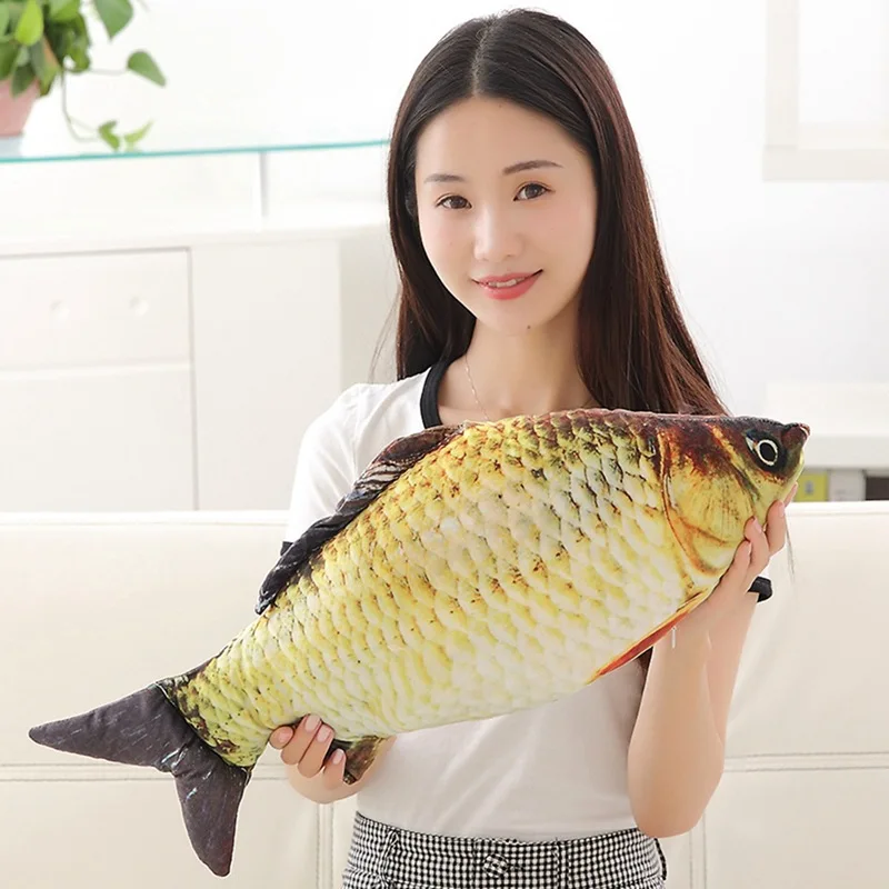 Creative Simulation Plush Fish Toy - Cute Cartoon Cat Pillow Toy