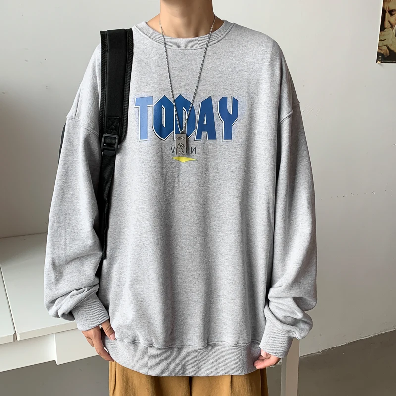 

2020 Autumn Men Swearshirt Letter Print Hoodie Harajuku Casual Clothing Vintage Hip Hop Male Tops Oversize Men O-neck Pullover