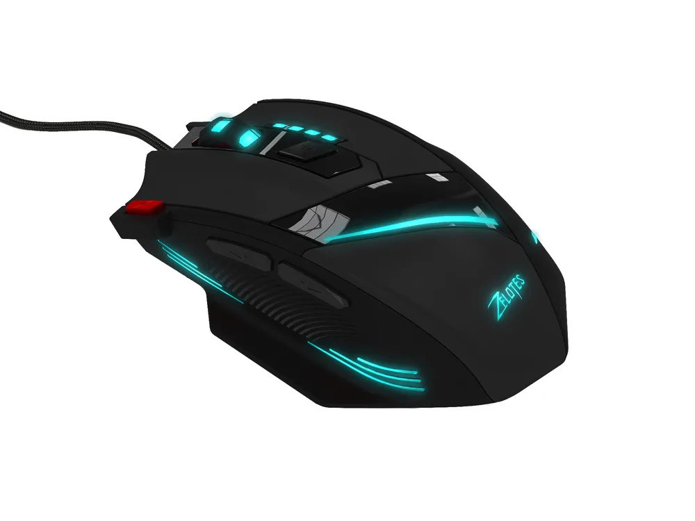 Правая рука ZELOTES T-60 3200 dpi оптическая Профессиональная USB Проводная оптическая 7 кнопок геймерская игровая мышь для настольного компьютера, ноутбука