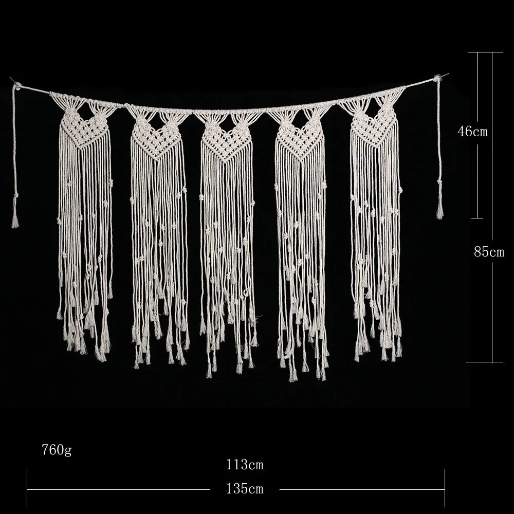 Макраме настенный ручной работы тканый настенный гобелен большой хлопок бохо Свадебный фон украшение стены для гостиной