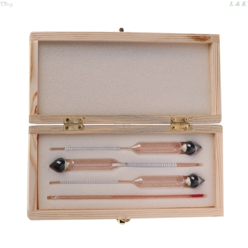 

3 Pcs 0-100% Hydrometer Alcoholmeter Tester Set Alcohol Concentration Meter + Thermometer A25 Dropshipping