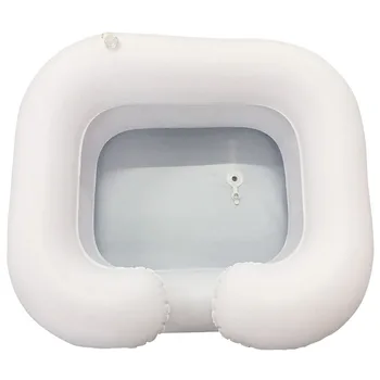 

Portable Elderly Care Hair Washing Basin PVC Shampoo Tray Handicapped Inflatable Conditioner Disabled In Bed With Drain Tube