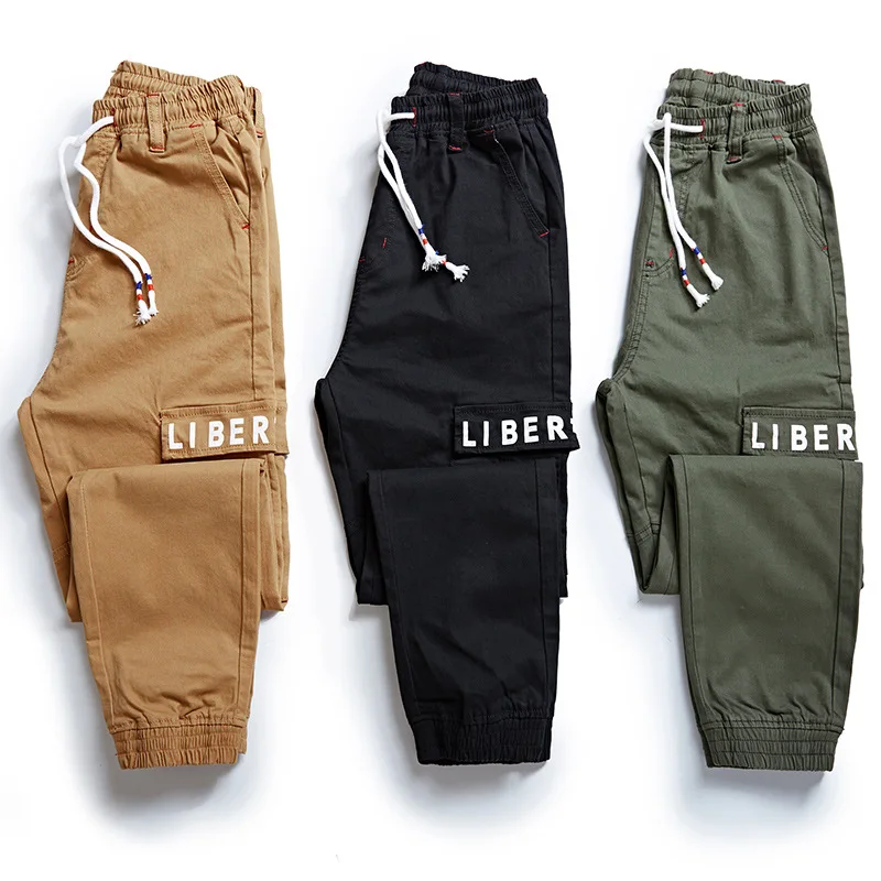 

Large Size Casual Athletic Pants Men's Elasticity Elastic Waist Beam Leg Printed Large Size Harem MEN'S Overalls