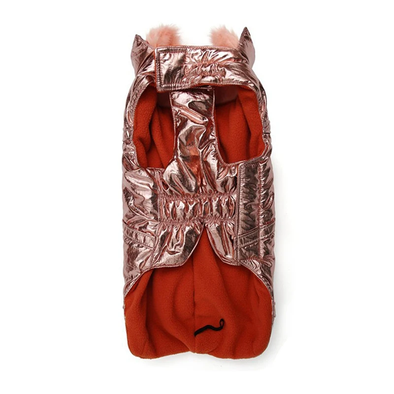 Новая зимняя утепленная одежда для домашних животных однотонная цветная теплая куртка с пушистым воротником для средних и больших собак