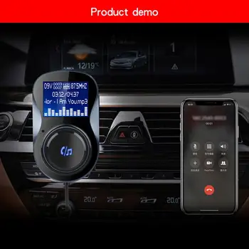 

Vehemo Car Fm Transmitter Car Mp3 Player Bluetooth Receiver Handsfree Stereo Music Play TF Card Audio Hands Free Dual USB