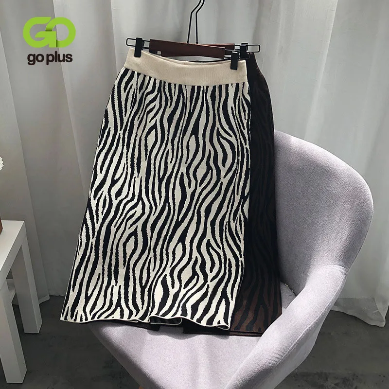 

GOPLUS Winter Woman's Skirts Korean Style Knitted Straight Elastic Mid-calf High-waisted Skirt Womans Mujer Faldas Saias Mulher