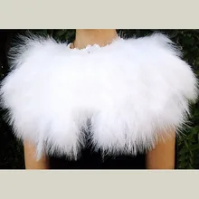 Роскошное пальто на пуху из меха цвета слоновой кости свадебные болеро черные зимние бидальные накидки, шали накидки Свадебные аксессуары chaqueta mujer