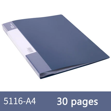 Dark blue 30 pages Deli 5116 книга для документов 30 страниц/40 страниц/60 страниц/80 страниц А4 Папка для подкачки вставки сумка для офиса студентов - Цвет: Dark blue 30 pages