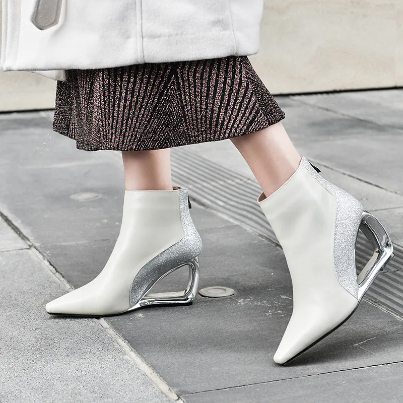 MORAZORA autumn winter hot sale genuine leather ankle boots fashion high heels ladies shoes 2 colors women boots