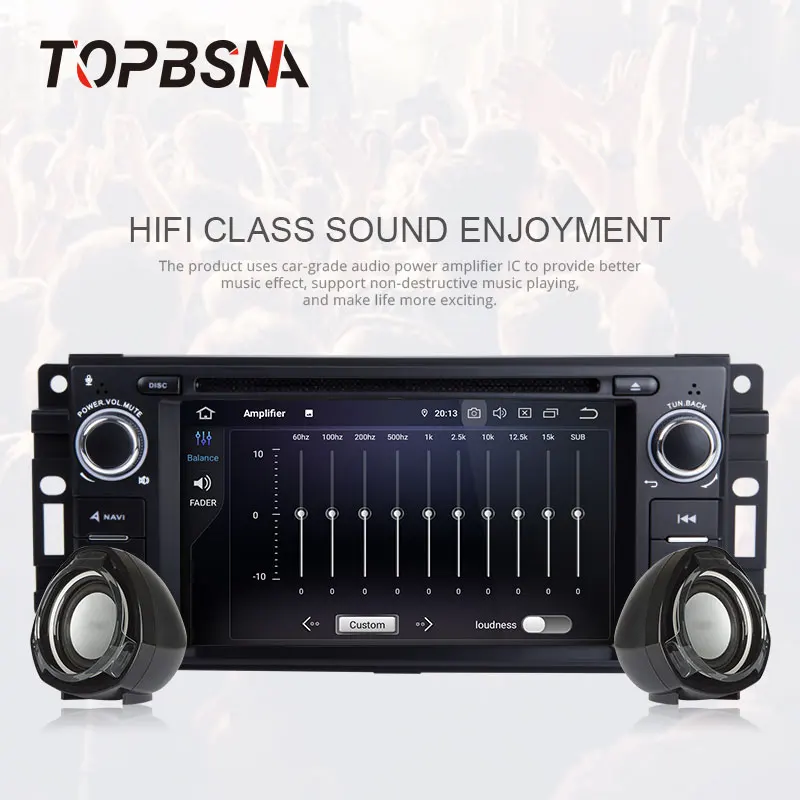 Discount TOPBSNA Car DVD Player Android 9.0 For Jeep Wrangler Compass Grand Cherokee Commander Dodge WIFI 1 Din Car Radio Stereo headunit 3