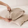 Pure Organic Flax Linen Bedding Set, Including Duvet Cover and 2 Pillow Cover, Bed Linens, Button Or Zipper Quilt Cover King 4