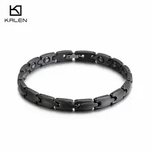 Нержавеющая сталь черный/белый 19 см звеньевая цепочка браслет для мужчин и женщин унисекс керамические браслеты на руку ювелирные аксессуары