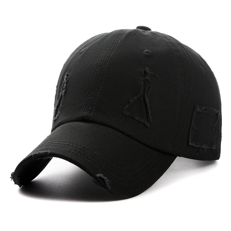 baseball cap Trendy Streetwear Hip Hop Worn Hole Face Cap For Women Men Orange Purple Letter Summer Snapback Cap