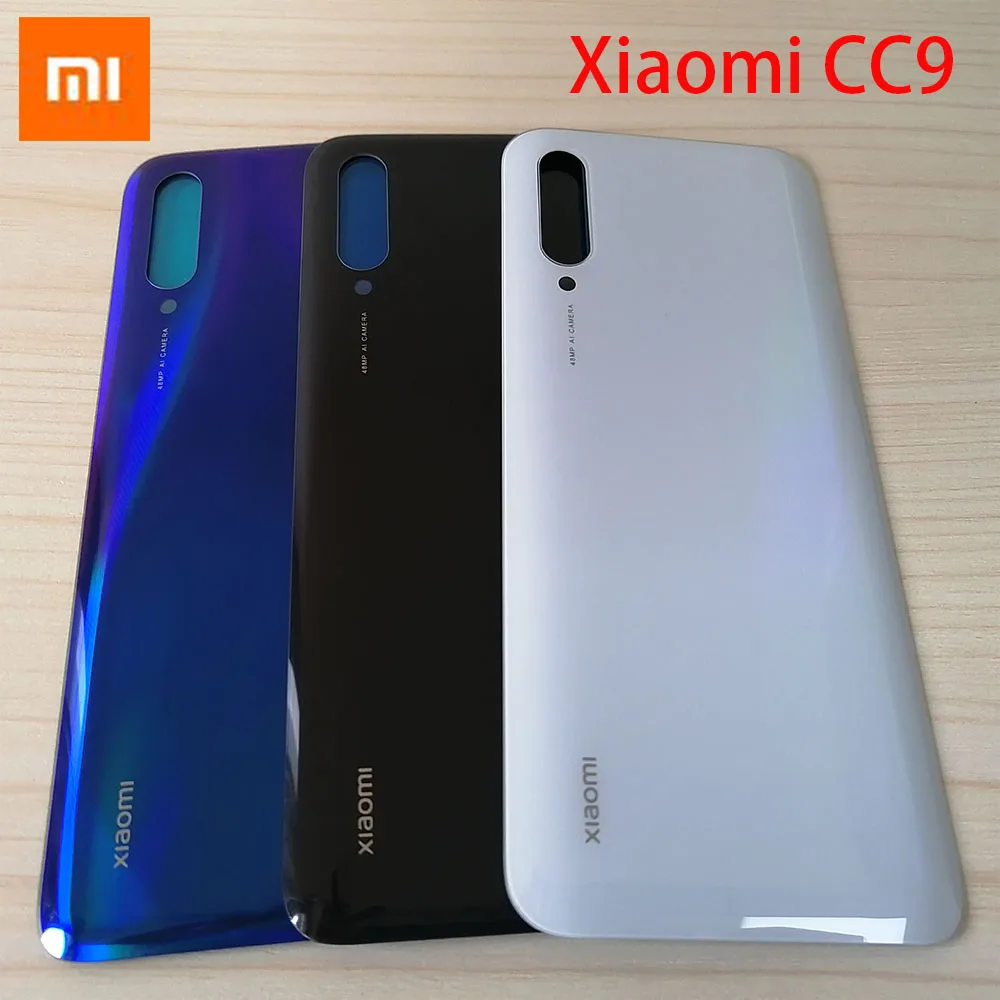 Крышка батарейного отсека для Xiaomi Mi CC9 Задняя стеклянная панель Задняя Дверь Корпус чехол для Xiaomi Mi CC9e CC9 Крышка батарейного отсека Замена