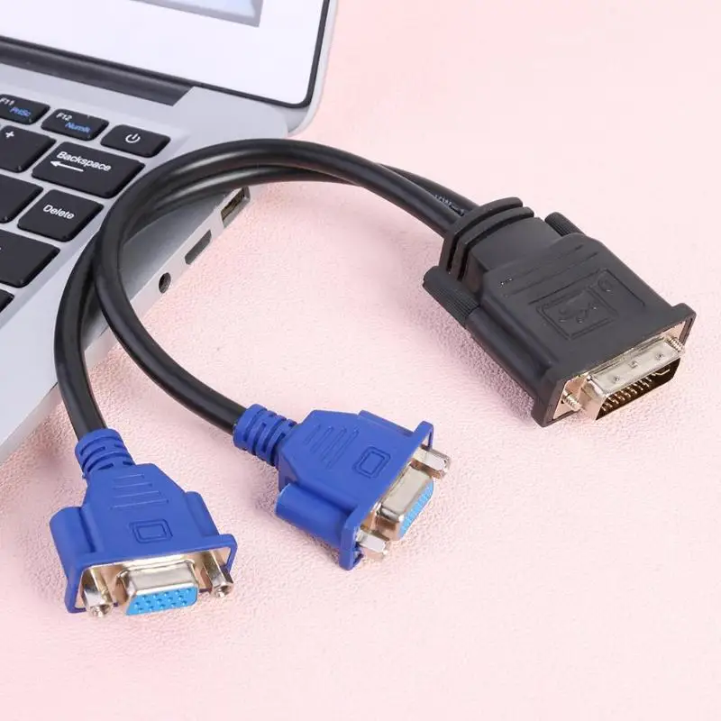 DVI I 24 + 5 штифтов Мужской до 2/два разъема VGA Женский монитор адаптер y разветвитель