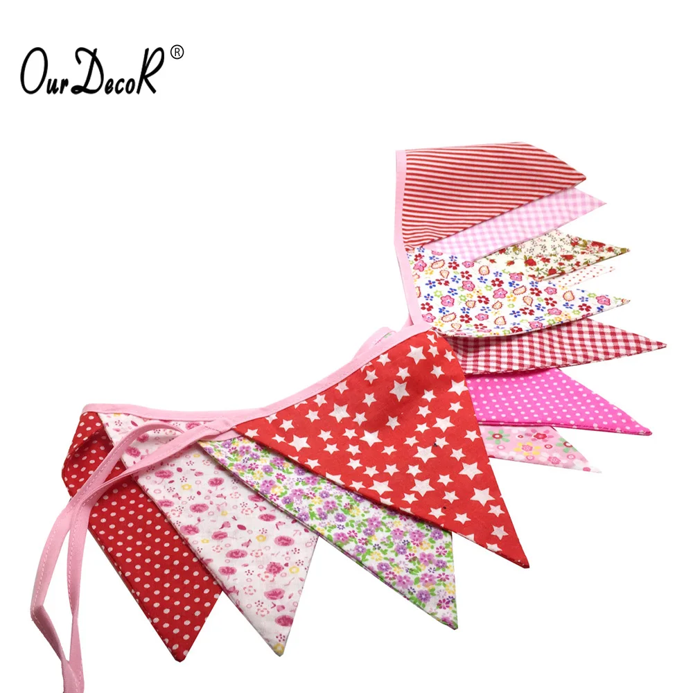 

10ieces 2.5M 12flags Blue Vintage Fabric Bunting Handmade Personality Wedding Birthday Party Decor Photo Prop Customize Garland