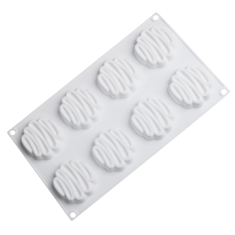 8 Cavity Colorful curve Shape Silicone Mold DIY Mousse Chocolate Dessert Mould Pastry Tart Cake Decoration Baking Tools