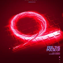 Tutew cabo luminoso led brilho fluindo micro usb tipo c cabo de carregamento rápido para o telefone android brilhante carregador cabo para huawei