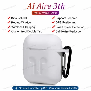 

AI Aire 3th TWS Real AI Voice Command GPS Positioning Call Noise Reduction Earphones Change Name In-ear Smart Sensor Earbuds