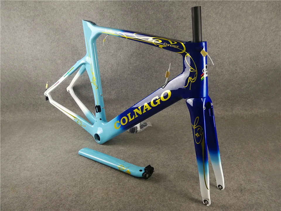Синие градиентные белые карбоновые шоссейные рамы Colnago CONCEPT + руль седло клетки