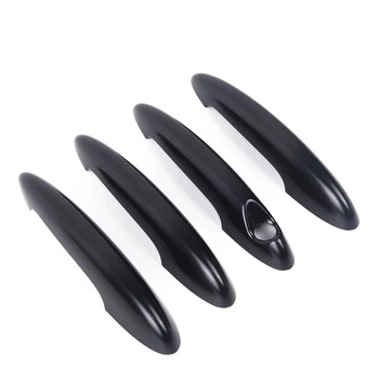 

Parts Door Handle Covers PC plastic Trim Replacement Black 4Pcs Portable