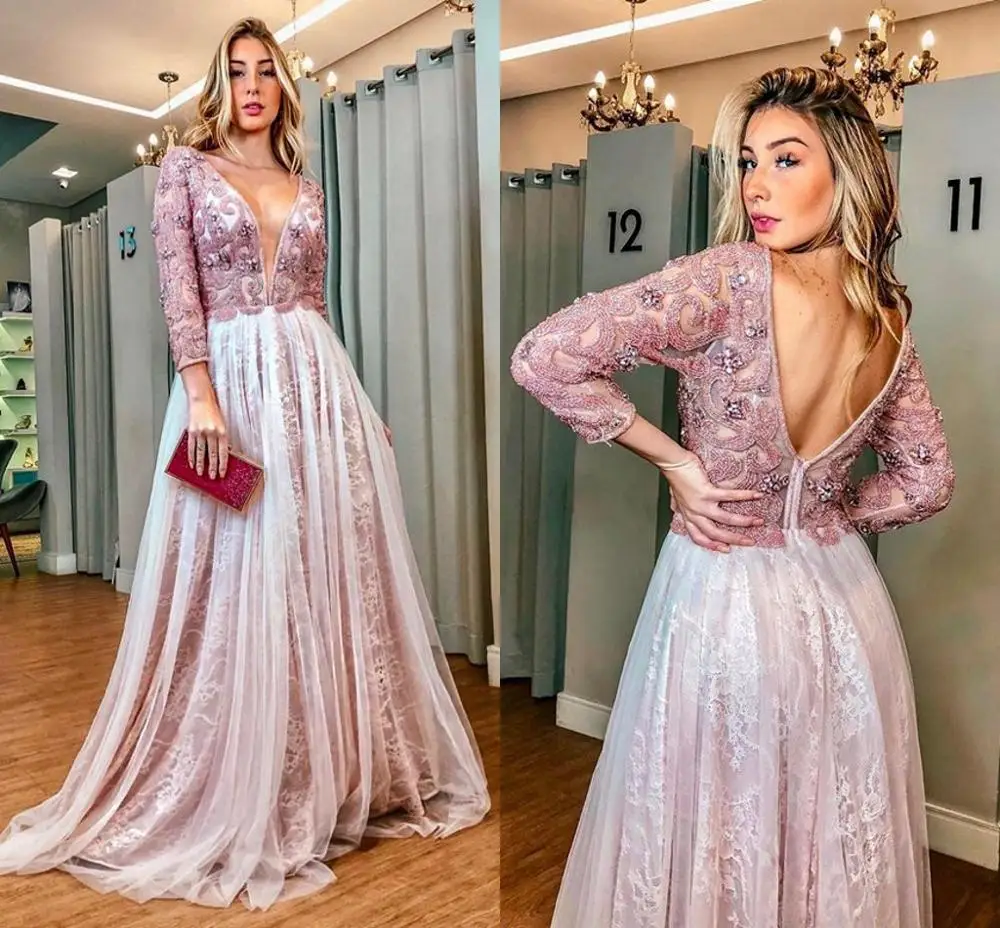 Lange Mouw Receptie Avondjurken 2020 Backless Kant Kralen Bloemen Arabische Aso Ebi kaftan Vrouwen Prom Formele Tweede Jassen Lange Mouw Receptie Avondjurken 2020 Backless Kant Kralen Bloemen Arabische Aso Ebi kaftan Vrouwen Prom Formele Tweede Jassen