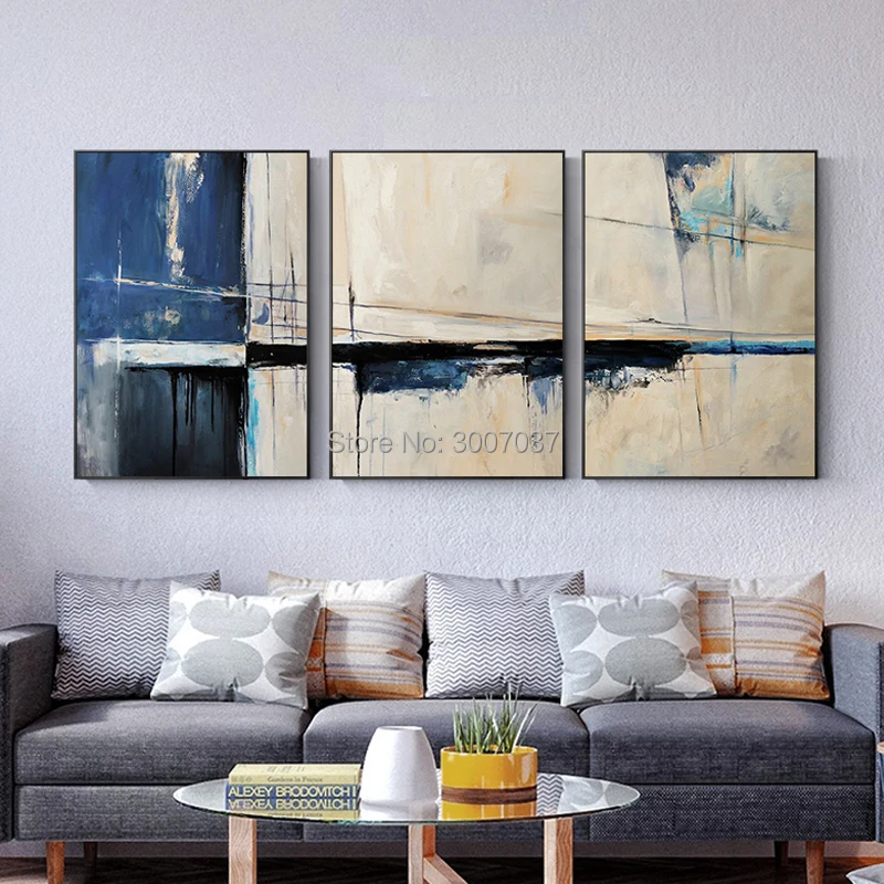 

Abstract Blue Creative Seascape Handmade Oil Canvas Paintings Unique Decor Wall Art Pictures For Living Room Bedroom Studio