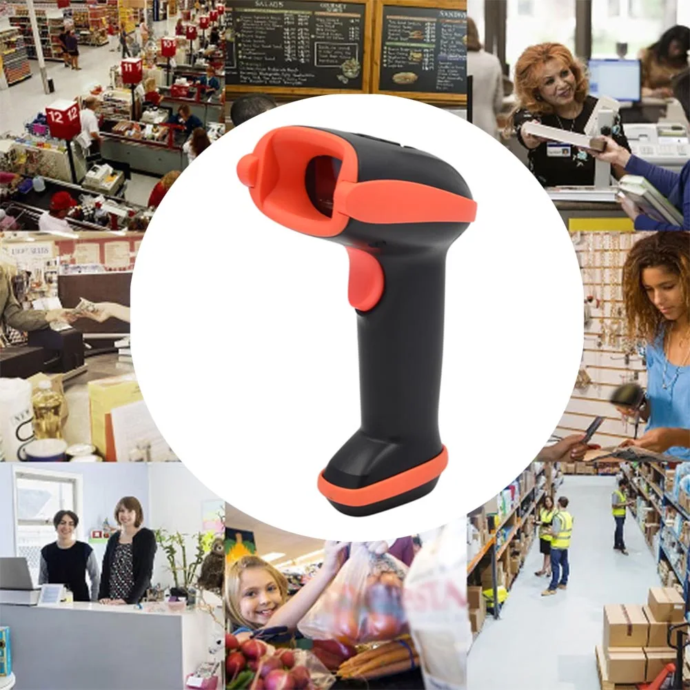 

Handheld Bluetooth Wireless USB Automatic Barcode Scanner Reader with USB Receiver for POS PC Laptop Hi 888