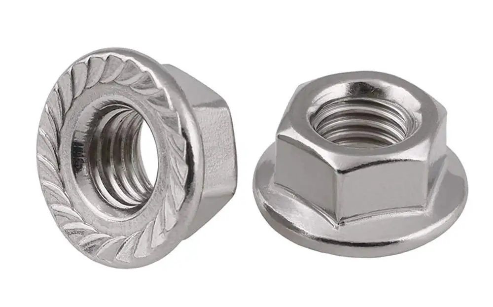 

Stainless Steel Serrated Hex Flange Nuts Locknuts 50 Pcs (M6)