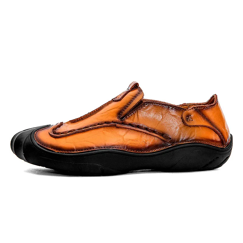 MARSON/мужская повседневная обувь; лоферы; модная кожаная обувь для мужчин; нескользящая мужская обувь на плоской подошве; классическая деловая Уличная обувь
