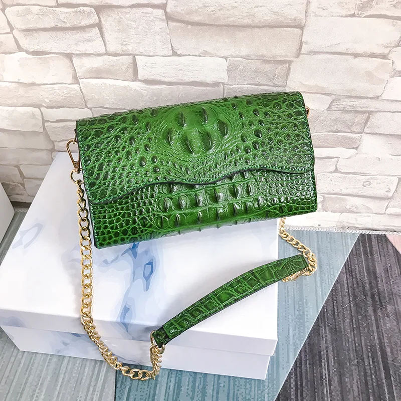 

JIULIN Crocodile grain lady 2019 new European and American fashion single shoulder oblique satchel chain bag