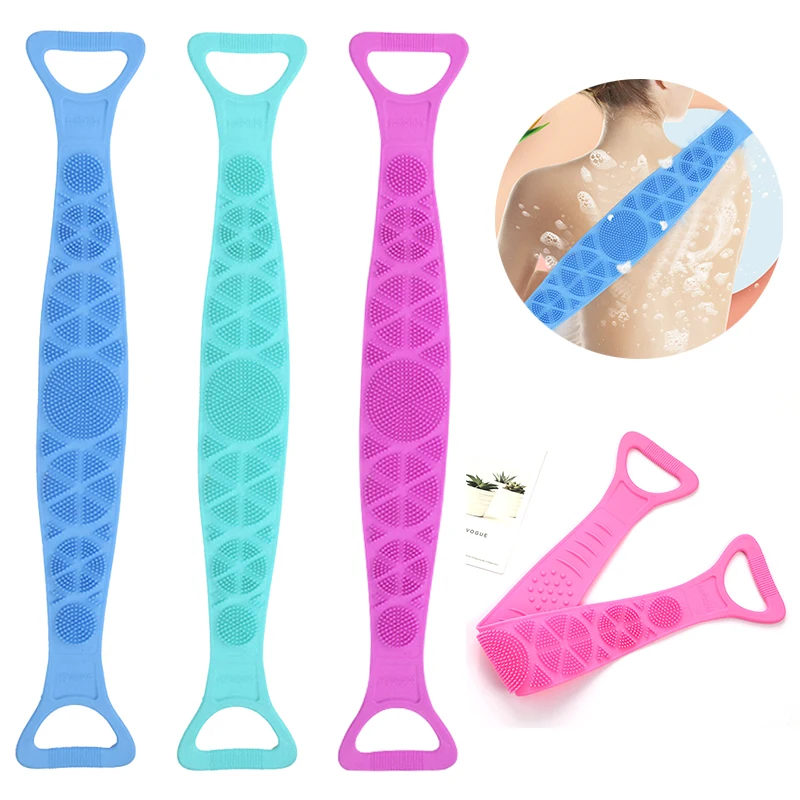 Silicone Bath Scrubber Towels Rubbing Back Exfoliating Body Massage