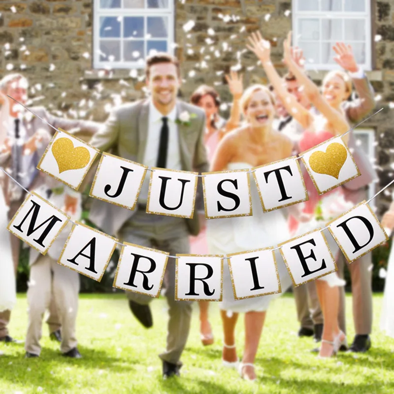 just merried yellow Свадебные украшения Mr Mrs просто женатый Фотофон фото реквизит забавные очки маска День рождения, вечеринка, фото стенд реквизит Выпускной деко - Цвет: just merried yellow
