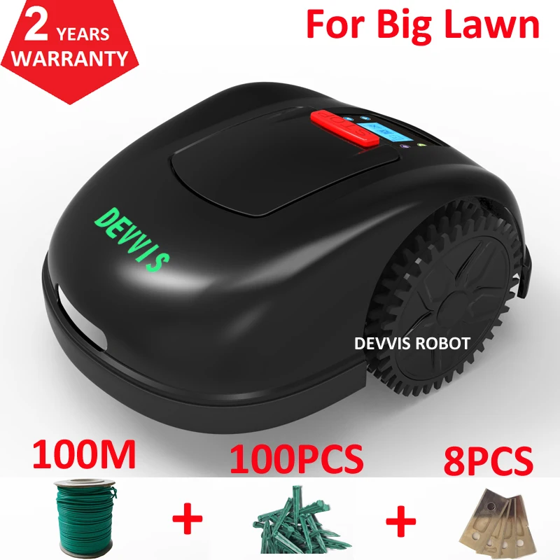 2021 el más nuevo 5th generación DEVVIS Robot cortacésped cortador de césped para gran jardín con 13.2ah de la batería de litio de agua a prueba de cargador