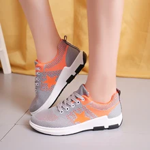 Женская прогулочная обувь; обувь из сетчатого материала для бега; Модные слипоны на платформе; кроссовки с воздушной подушкой; современная танцевальная обувь для мужчин