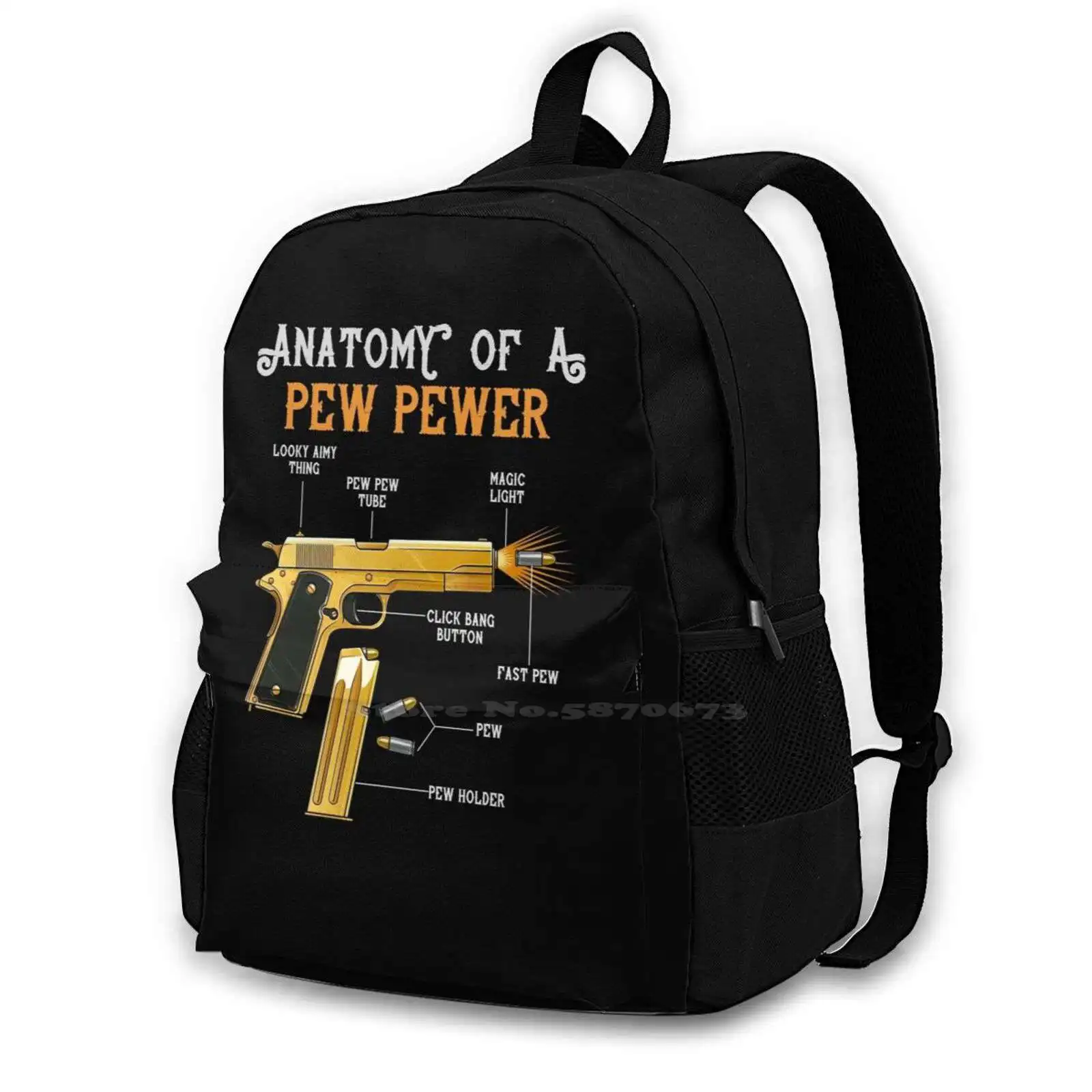 

Anatomy Of A Pew Pew Backpack For Student School Laptop Travel Bag Pew Pew Pew Gun Funny Guns Pew Pew Pew Laser Star The Pew