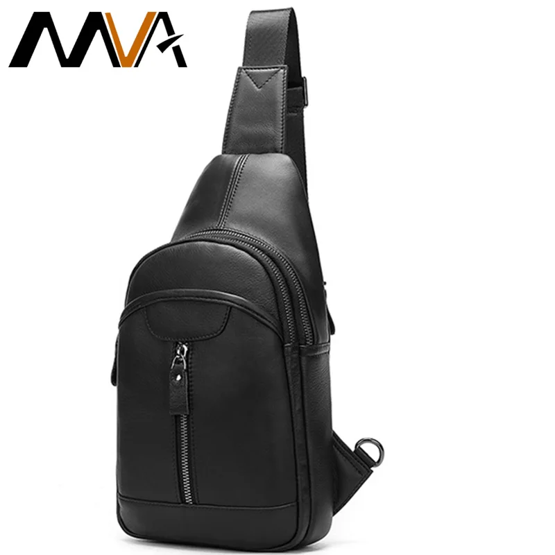 Genuínas dos Homens de Couro Bolsas de Ombro para Homens Bolsa do Mensageiro dos Homens de Couro Peito dos Homens Bolsas Crossbody Sling Cinta Pequena no Bolsa 5007 Mva