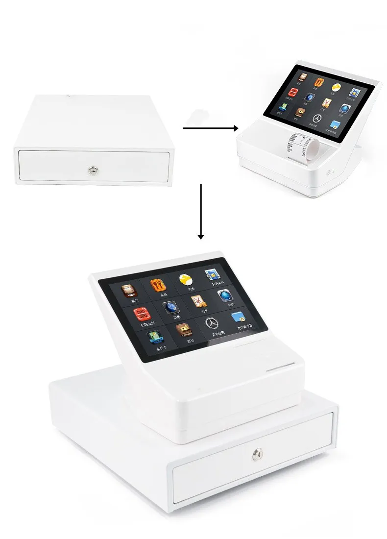 best mini photo printer for iphone New style 10.1 inch all in one pos terminal quad core smart android pos system cash register machine  touch screen ordering mini photo printer