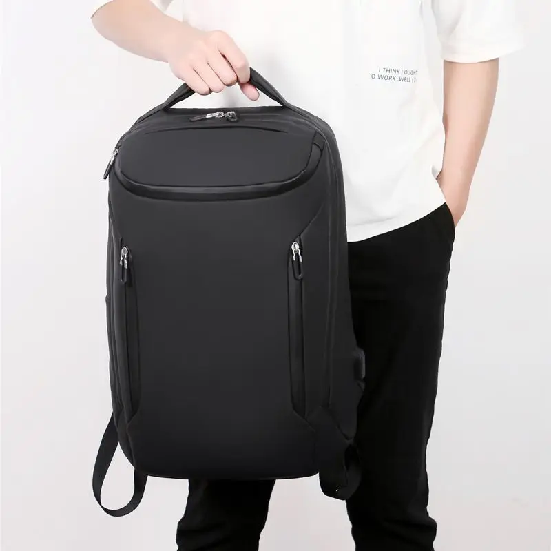 

Double Shoulder Backpack With USB Charging Port Large Capacity Casual Water Resistant Zipper Travel Business School Student Bag