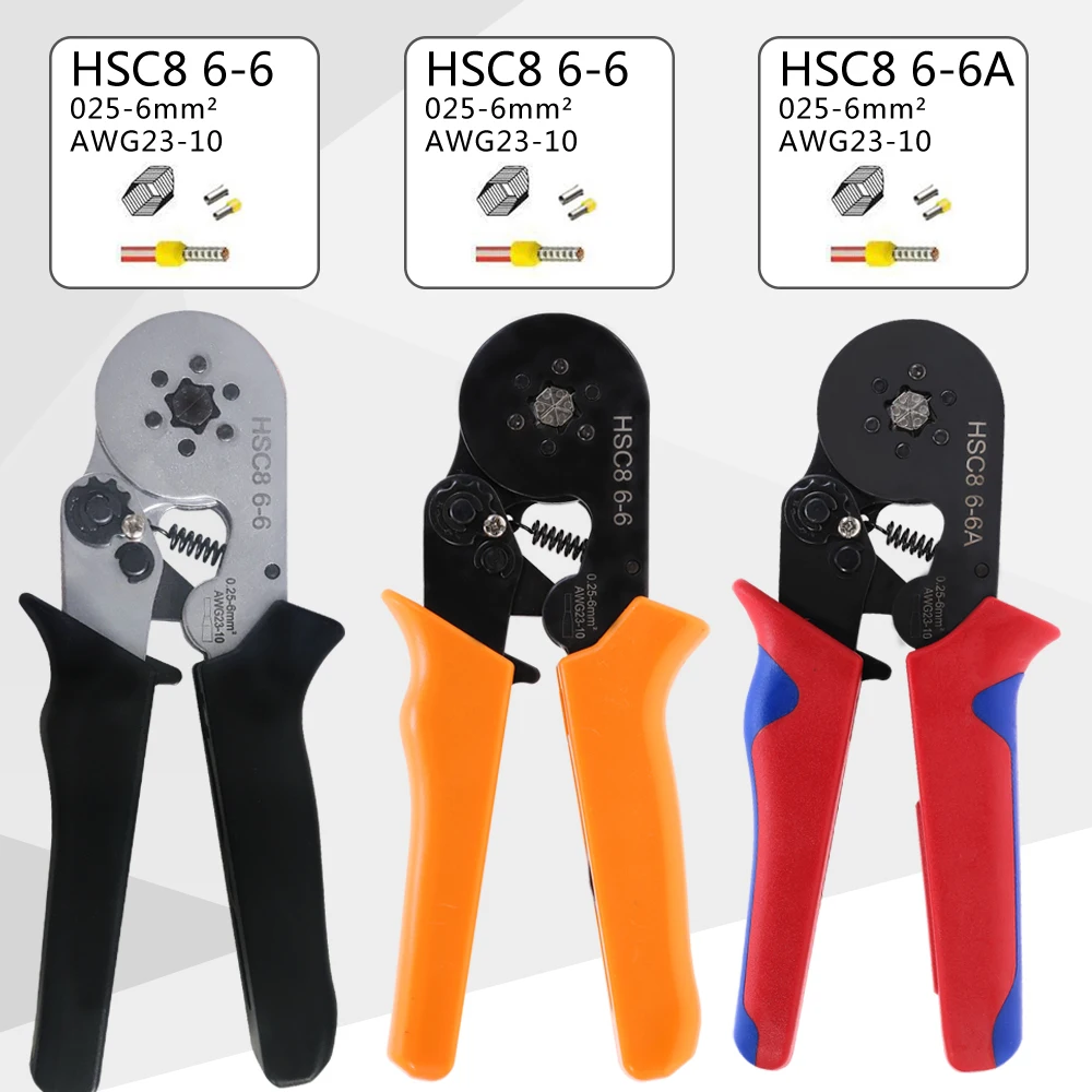 Саморегулирующиеся мини обжимные плоскогубцы FASEN HSC8 6 4 0 25 мм2 прямые немецкие