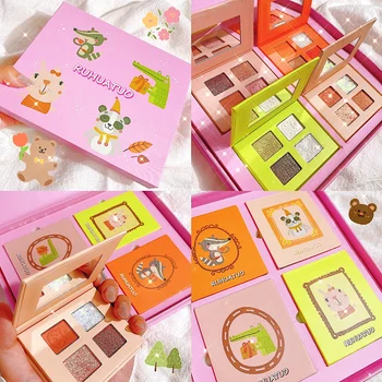 

4PCS/SET Shimmer Matte Eyeshadow Pallete Diamond Glitter Metallic EyeShadow Palette Waterproof Pigmented Makeup Palette Cosmetic