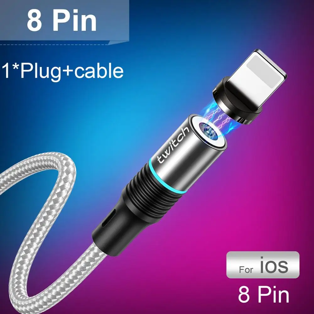 Silver For iphone Магнитный Micro USB кабель для iPhone, samsung, Android, для быстрой зарядки мобильных телефонов, кабель usb type-C, магнитный шнур для зарядного устройства - Цвет: Silver For iphone
